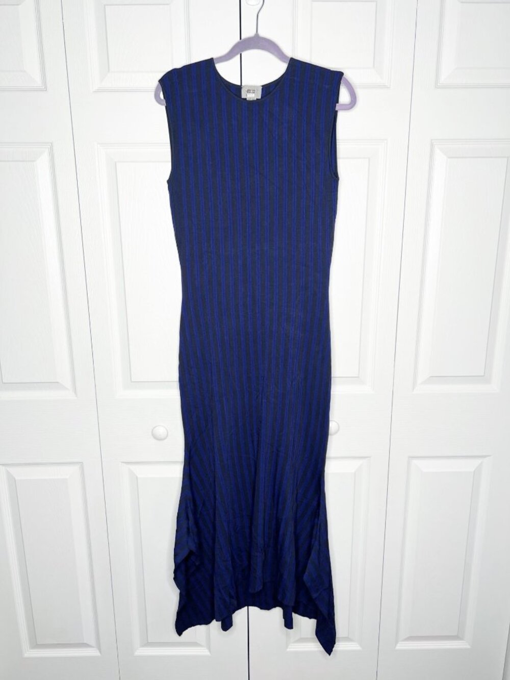 Jason Wu GREY Two Tone Blue Striped Handkerchief Dress Women's Size Medium M